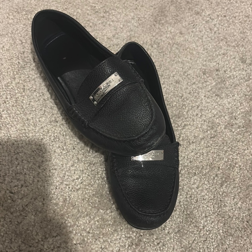 Black Leather Woman Loafers size 6.5